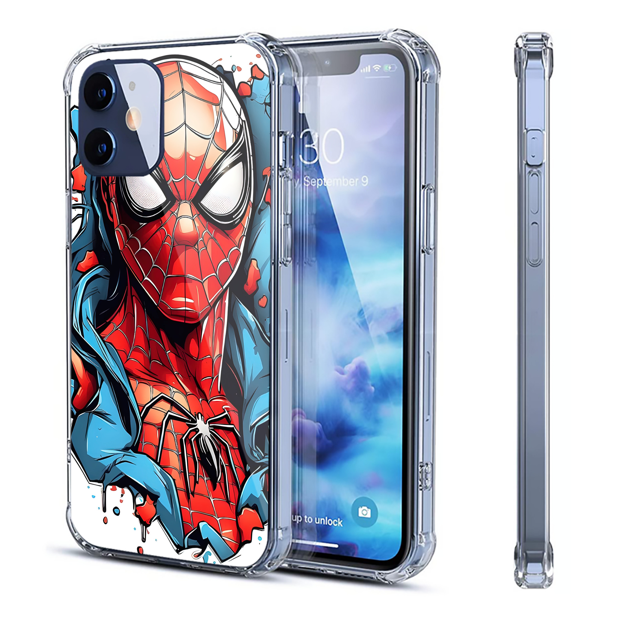 （画像用） Spider Man スパイダーマン 【iPhone 12シリーズ対応】透明スマホケース（クリアソフトケース）